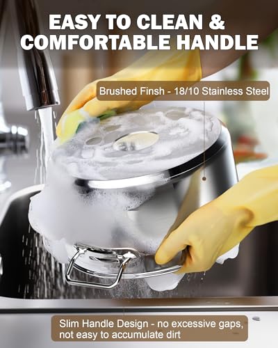 Professional 8 Quart Stainless Steel Stock Pot with Lid (8.5 Quarts / Silver)