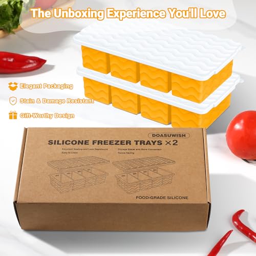 Silicone Freezer Tray for Soup with Lid (Yellow)