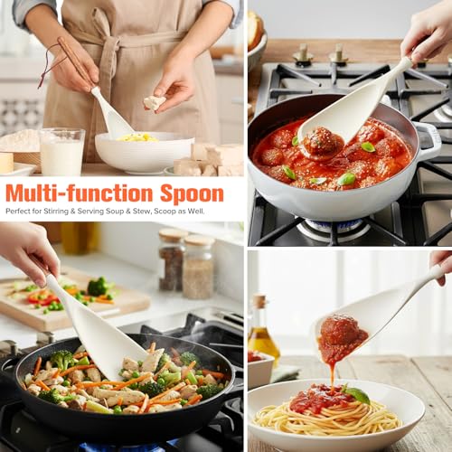 Silicone Cooking Utensils Set of 7 (White)