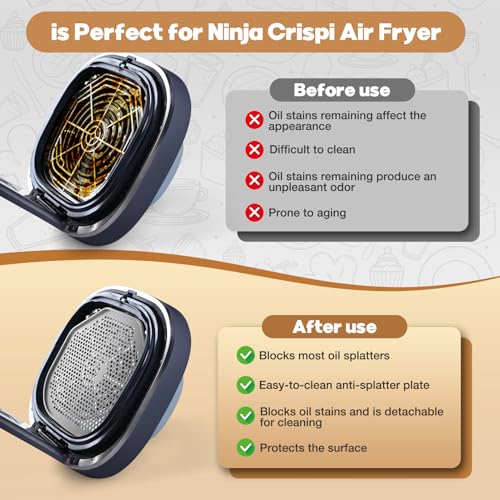 2 PCS Silicone Splatter Shields for Ninja Crispi Pro AS101CY (Gray)
