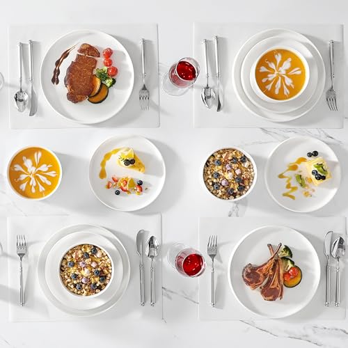 24 Pieces Porcelain Dinnerware Set (Ivory White / 24 Piece (Service for 8))