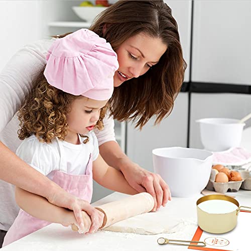 Gold Measuring Cups and Spoons Set of 8 pcs (Gold)