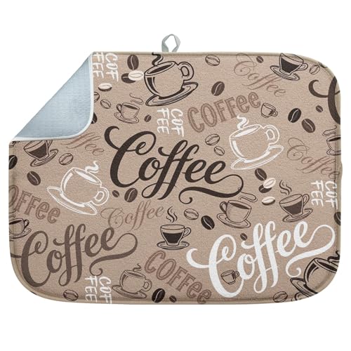 Absorbent Dish Drying Mat for Kitchen 18" x 24" (18" x 24" / Coffee 5)