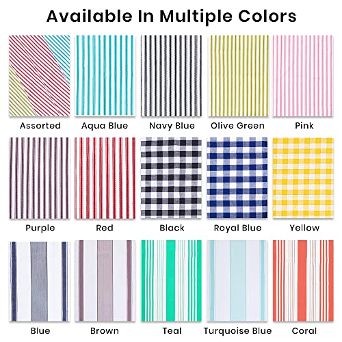 Stripe Kitchen Towels Decor Hanging Loop Dish Towels Boho Stripe Absorbent Festive Gift Set of 6 Pantry Kitchen Reversible 18x28 in Dish Towels (Turquoise)