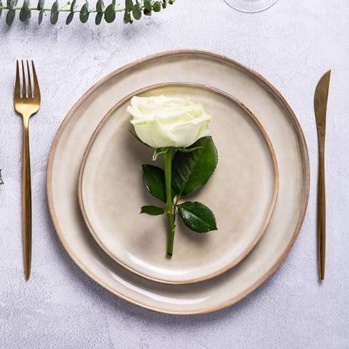 Ceramic Dinner Plates Set of 6 (Cappuccino / 10.5 Inch)