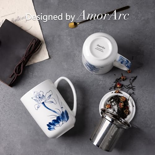 Tea Cup With Infuser and Lid (Lotus)