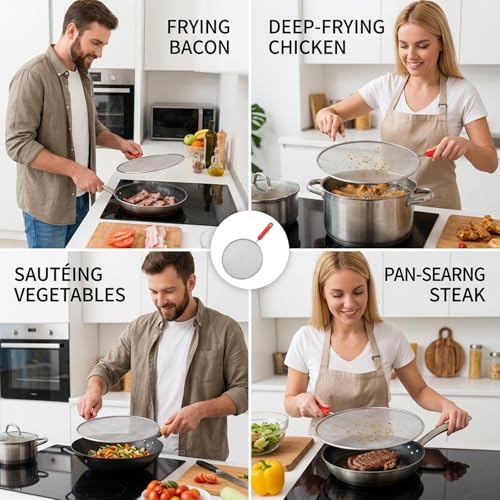 2 Splash Grease Screen for Frying Pans