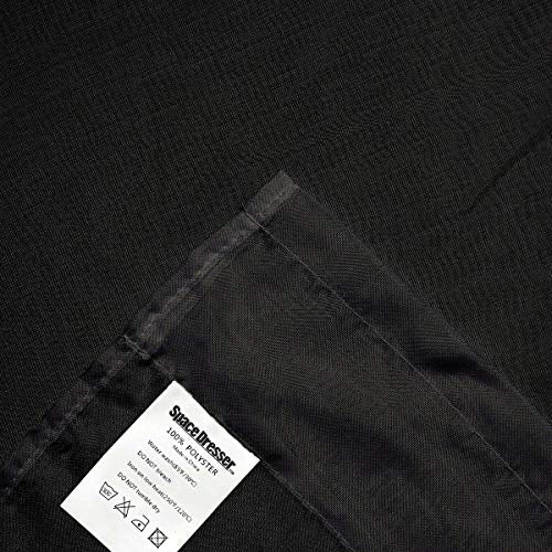 Sheer Voile Window Treatment Rod Pocket Curtain Panels for Kitchen Bedroom Living Room Drapes Sunlight Filtering Privacy Semi Home Decor Assorted (Black / 52"W x 54"L (Pack of 2))
