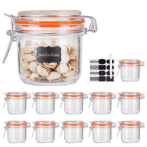 Glass Jars With Airtight Lids (Round-6oz12pack)