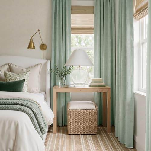 Sage Green 100% Blackout Curtains 84 Inch for Bedroom Living Room (Sage Green / 52"W x 84"L (Pack of 2))