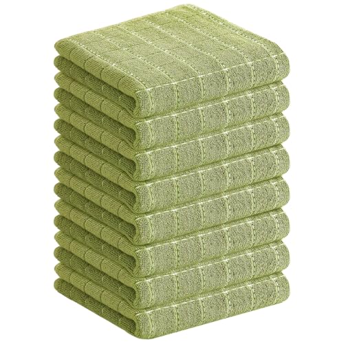 100% Cotton Terry Kitchen Towels (Olive Green / 13 X 28 - 8 Pack)