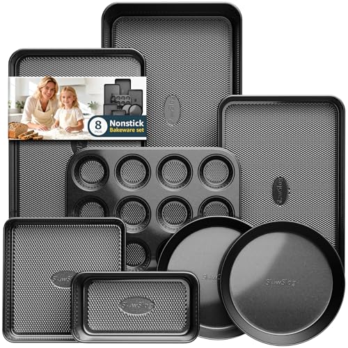 Nonstick Baking Pans Set (Black / 8PCS)