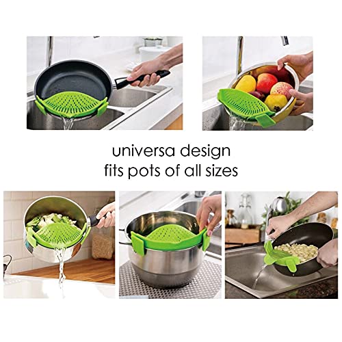 Clip on Kitchen Food Strainer for Spaghetti (Blue, Green)