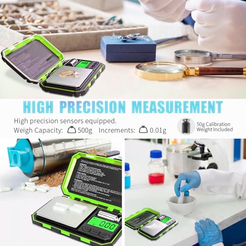 Pocket Gram Scale (500/0.01g / Green)