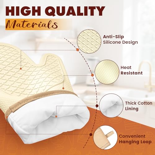 Silicone Oven Mitts (White)