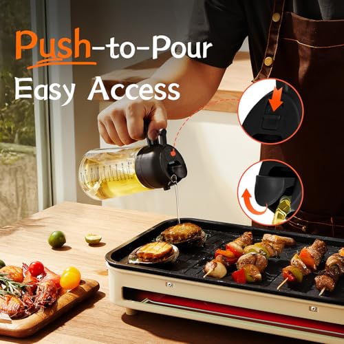 16oz Olive Oil Sprayer for Cooking with Silicone Base (2 Black)