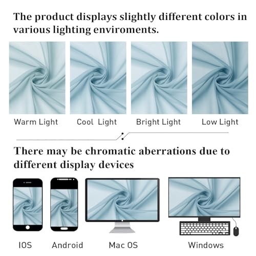 Solid Voile Sky Blue Sheer Curtains 63 Inch Length 2 Panels (Sky Blue / 40"W x 63"L (Pack of 2))