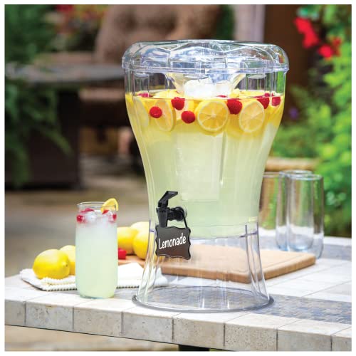 3.5 Gallon Clear Drink Dispenser with Ice Cone and Spigot (CLEAR/HANG / Dispenser)