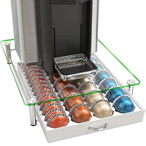 Tempered Glass Vertuo Pod Holder (56 pcs Capacity / White)