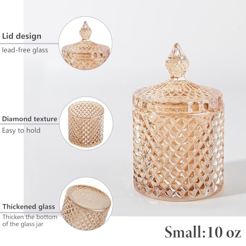 2 Pack Qtip Holder Apothecary Jars with Lid (10 oz (2 pack) / Amber)