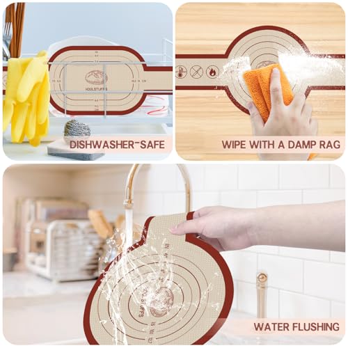 Sourdough Silicone Bread Sling Set with Pastry Mat (Red / 3Pack Pastry Mat＆Bread Sling)