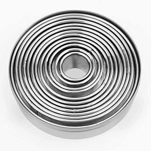 12 Pcs Round Cookie Biscuit Cutter Set (12 PCS)
