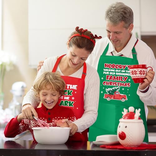 Christmas Matching Aprons for Couples (Red Green Christmas)