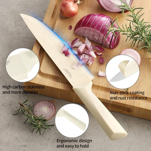 Stainless Steel Knife Set (Beige)