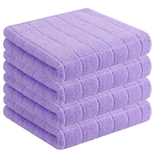 100% Cotton Terry Kitchen Towels (Lavender / 13 X 28 - 4 Pack)