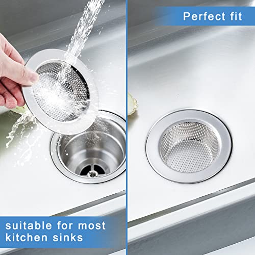 3 Pcs Sink Strainer for Most Kitchen Sink Drain Basket (Silver(3 Pcs))