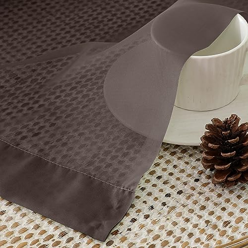 Chocolate Brown Sheer Curtains 84 Inches Long 2 Panels (40"W x 84"L (Pack of 2) / Chocolate)