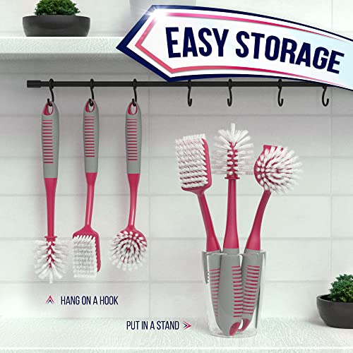 Dish Brush Set of 4 (Red)