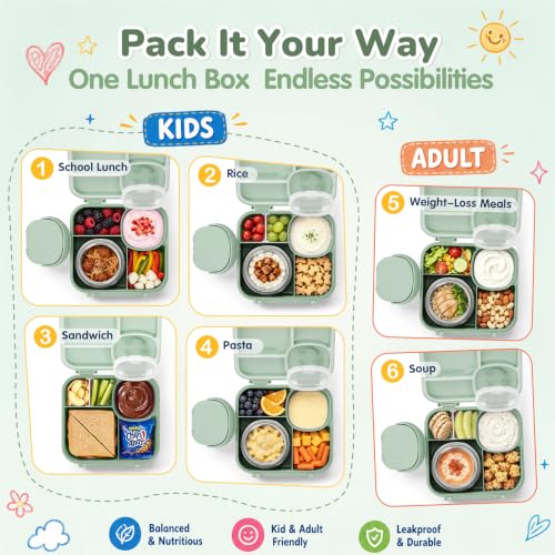 Bento Box for Kids (Dusty Green)
