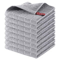 100% Cotton Terry Kitchen Dish Cloths (Light Grey / 12 X 12 - 8 Pack)