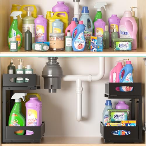 Under Sink Organizer (Standard Version / Black - Double Pack)