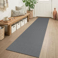 Runners for Hallways 2x6 ft Washable Kitchen Runner Non Slip Rubber Backed Hall Runners Cotton Entryway Runner Rugs Floor Carpet for Indoor Backdoor Bedroom Kitchen (Grey/Dark Grey / 2' x 6' (Runner))