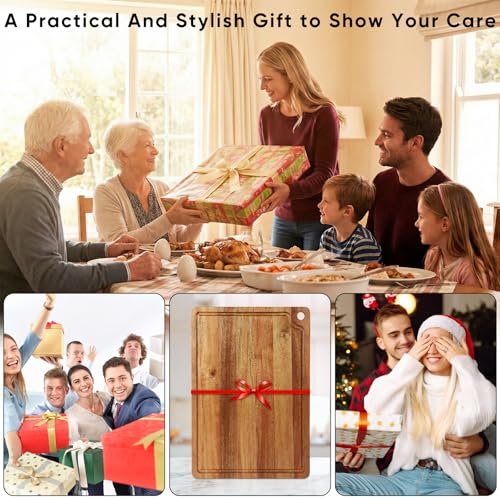 Large Acacia Wood Cutting Board for Kitchen