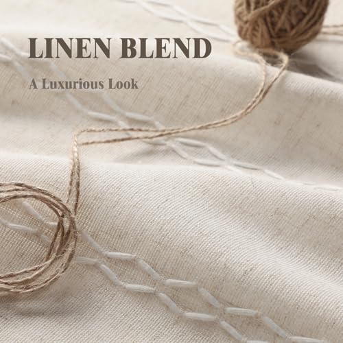 Ivory 100% Boho Blackout Curtains 72 Inch 2 Panels with Tassels (Ivory White / 52"W x 72"L (Pack of 2))