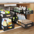 2 Packs 21IN Depth Under Sink Organizer (Black / 2 Pack-21"Dx11.6"-16.7" H)