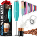 Zulay Powerful Milk Frother for Coffee with Upgraded Titanium Motor (Pacific Aqua / OG Frother)