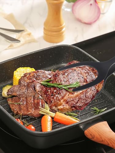 2Pcs Egg Flipper Spatula (Black)