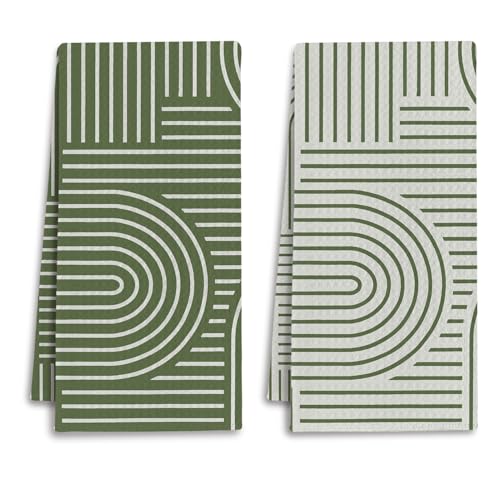 Abstract Boho Sage Green Kitchen Towels (Green / Casual)