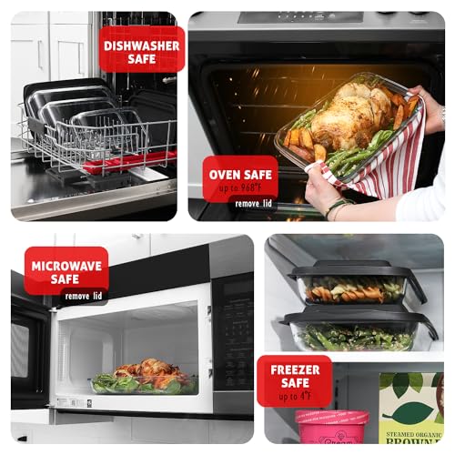 8pc Glass Baking Dishes for Oven (4 Pack)