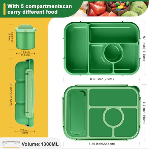 Bento Box Adult Lunch Box Kids (Emerald Green)
