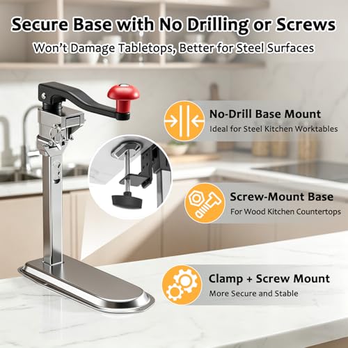 Commercial Manual Can Opener Heavy Duty for #10 Cans (20.9" Commercial Can Opener Heavy Duty)