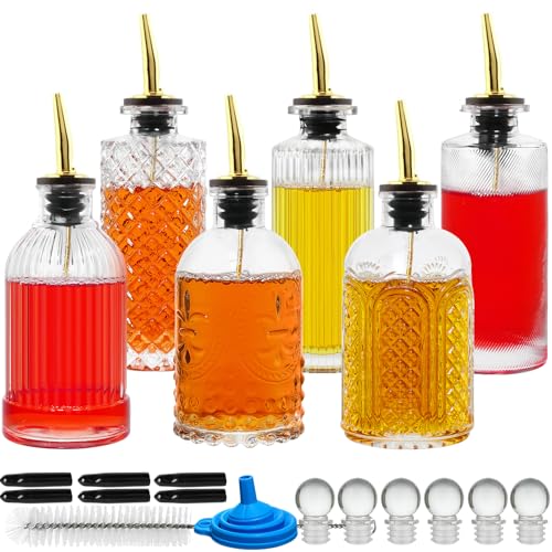 Coffee Syrup Dispenser Bottles Set 6 Pack 7 OZ