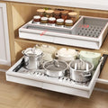 Pull Out Cabinet Organizer (White / 13"-21"W x 13"-17"D(2Pack))