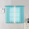Aqua Sheer Curtains 45 Inches Long 2 Panels (Aqua / 42"W x 45"L (Pack of 2))