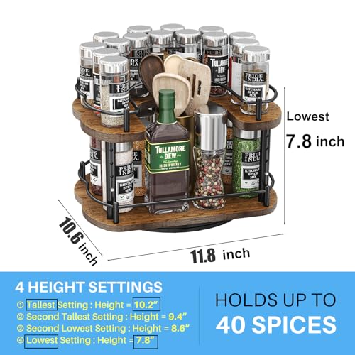Lazy Susan Spice Rack Organizer for Cabinet (Vintage / 12 Inch)
