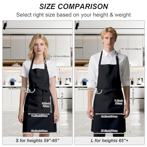 15 Pack Adult Aprons for Women Men (Small / Multicolor)